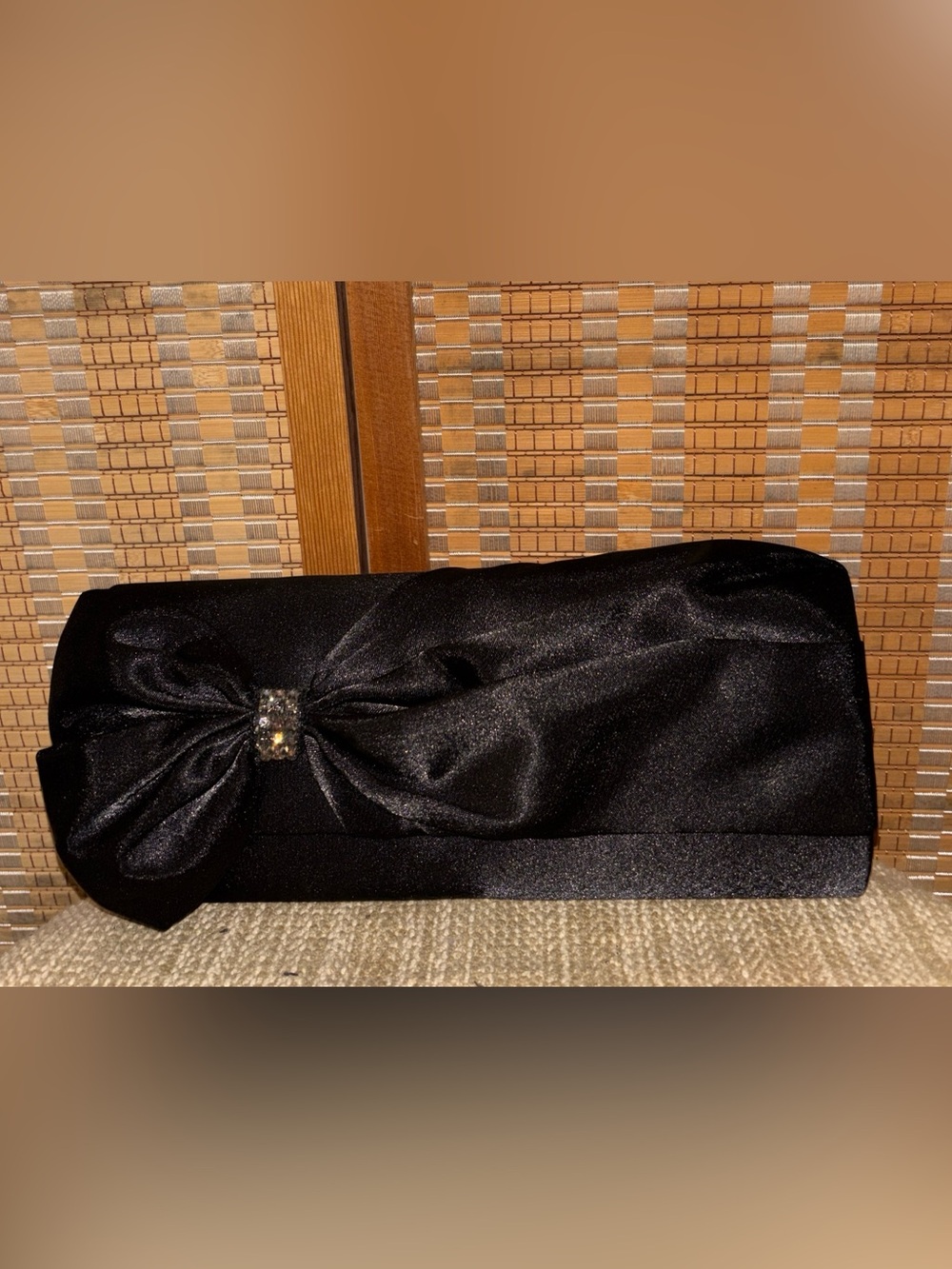 Gunne Sax by Jessica McClintock | Vintage Women’s Black Satin Bow Clutch/Bag